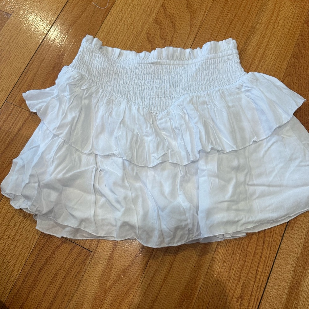 Katie J NYC White Ruffled Skirt